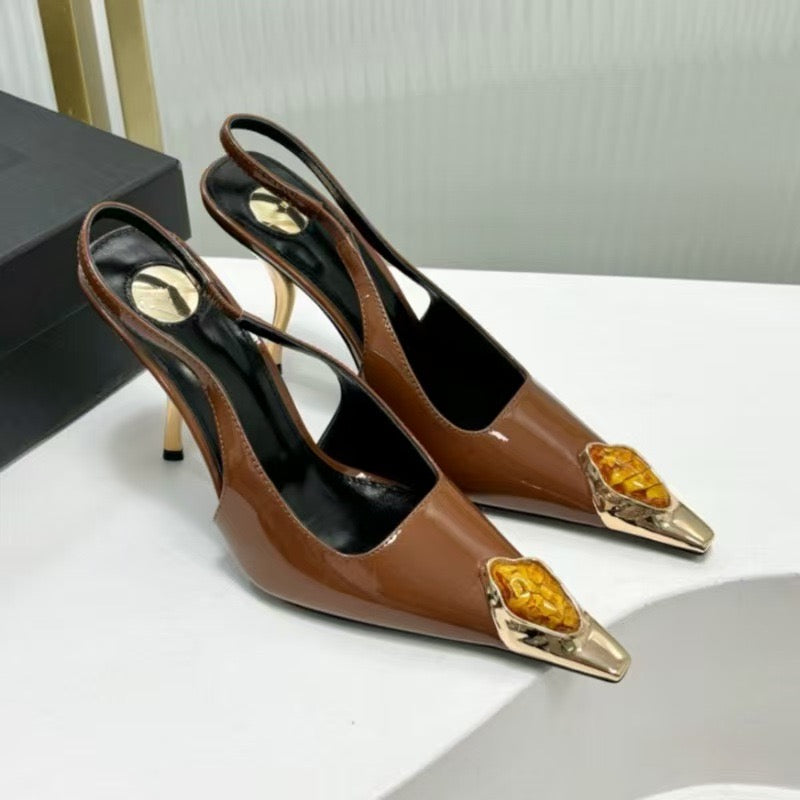 Amber Pointed Slingback Heels