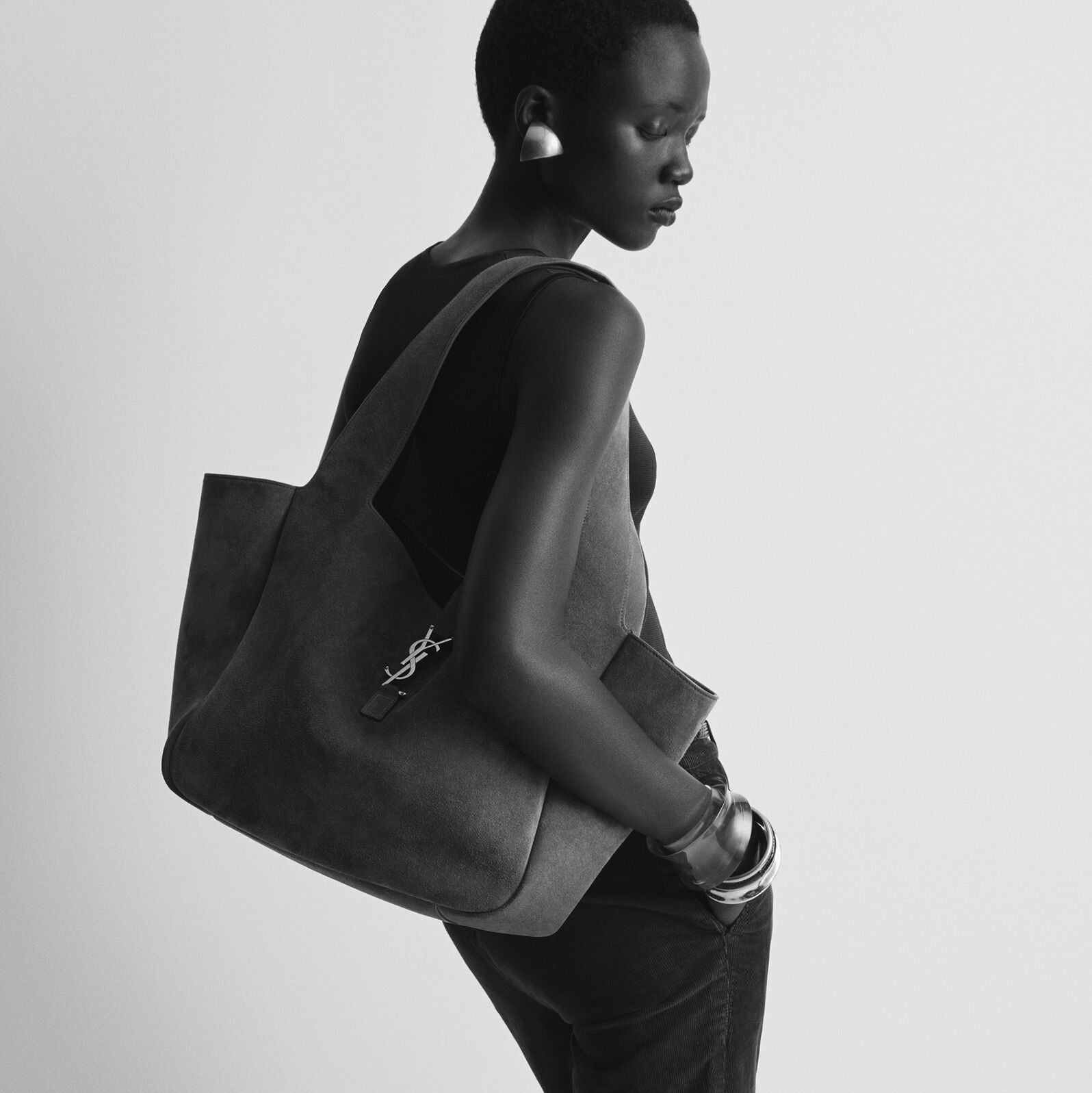 Paduche luxury soft structured tote bag in Golden Leaf suede, crafted from Italian nubuck leather with bronze hardware and tonal suede lining.
