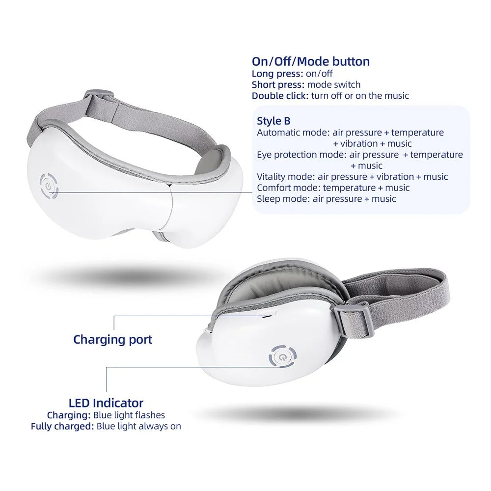 EyeFlow™ 3D Heated Eye Massager Paduche