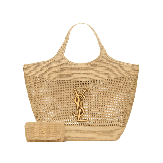 Paduche luxury raffia tote with mini shoulder bag, handmade for effortless summer style.